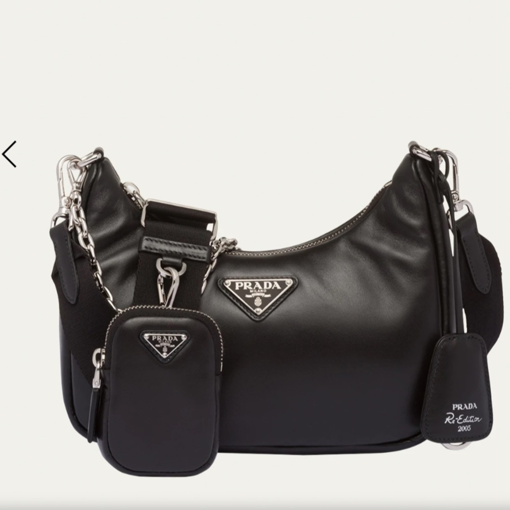 PRADA Re-Edition Napa Leather Shoulder Bag